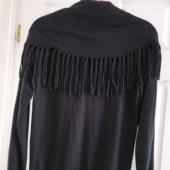 Michael Kors Black Cowlneck Fringed Sweater - Picture 2 of 3